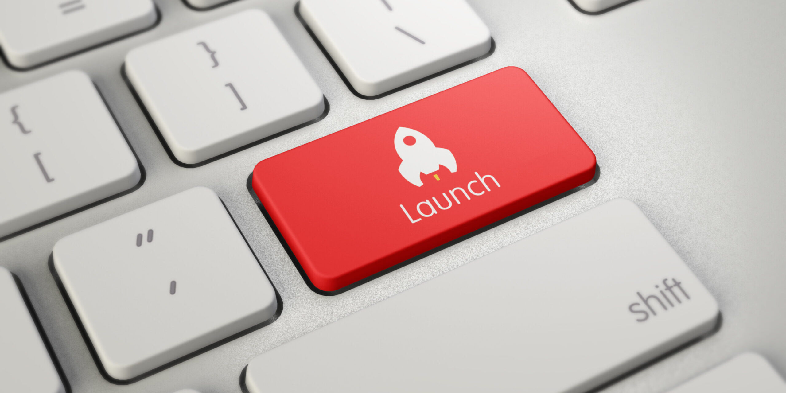launch Icon Concept on the Red Keyboard Button