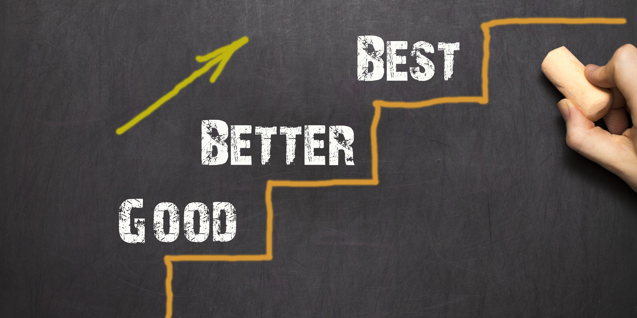 Good – Better – Best. Black bacground