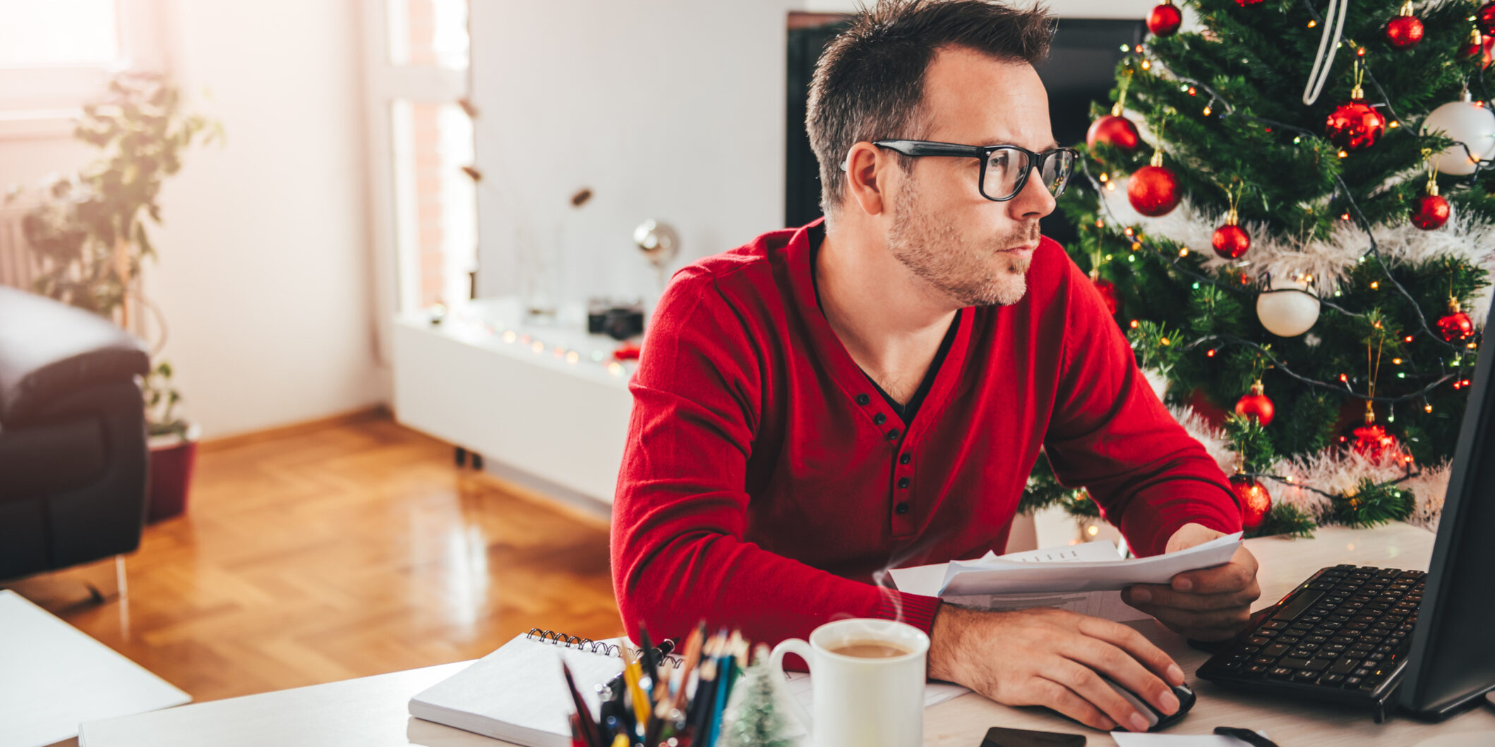 Man using computer