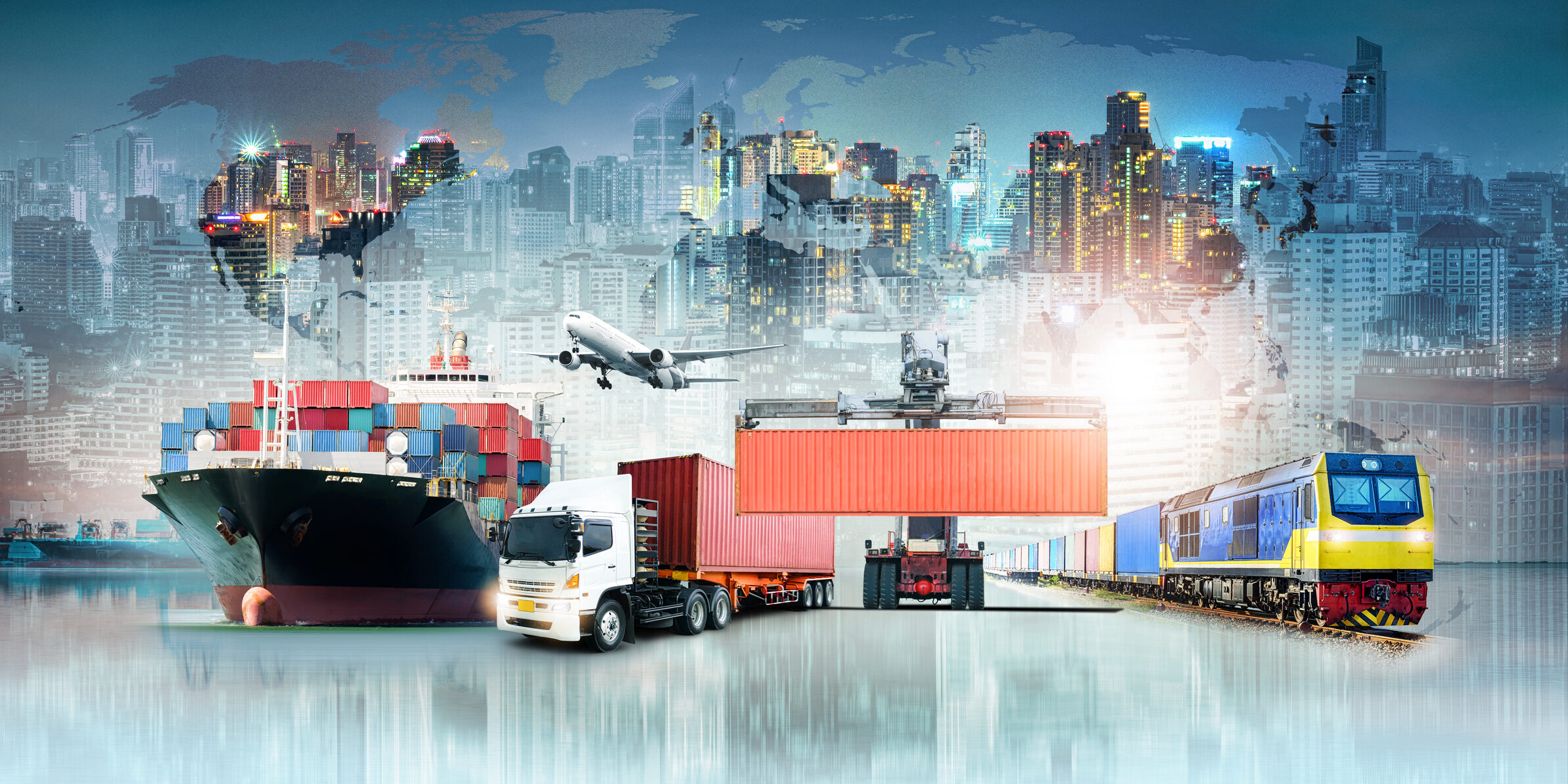 Global business logistics import export background and container cargo freight ship transport concept